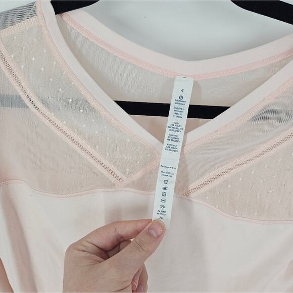 Lululemon Heathered Parfait Pink Just Breathe Long Sleeve 4 - Picture 6 of 9